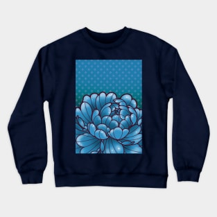 blue peony 80s retro cartoony style Crewneck Sweatshirt